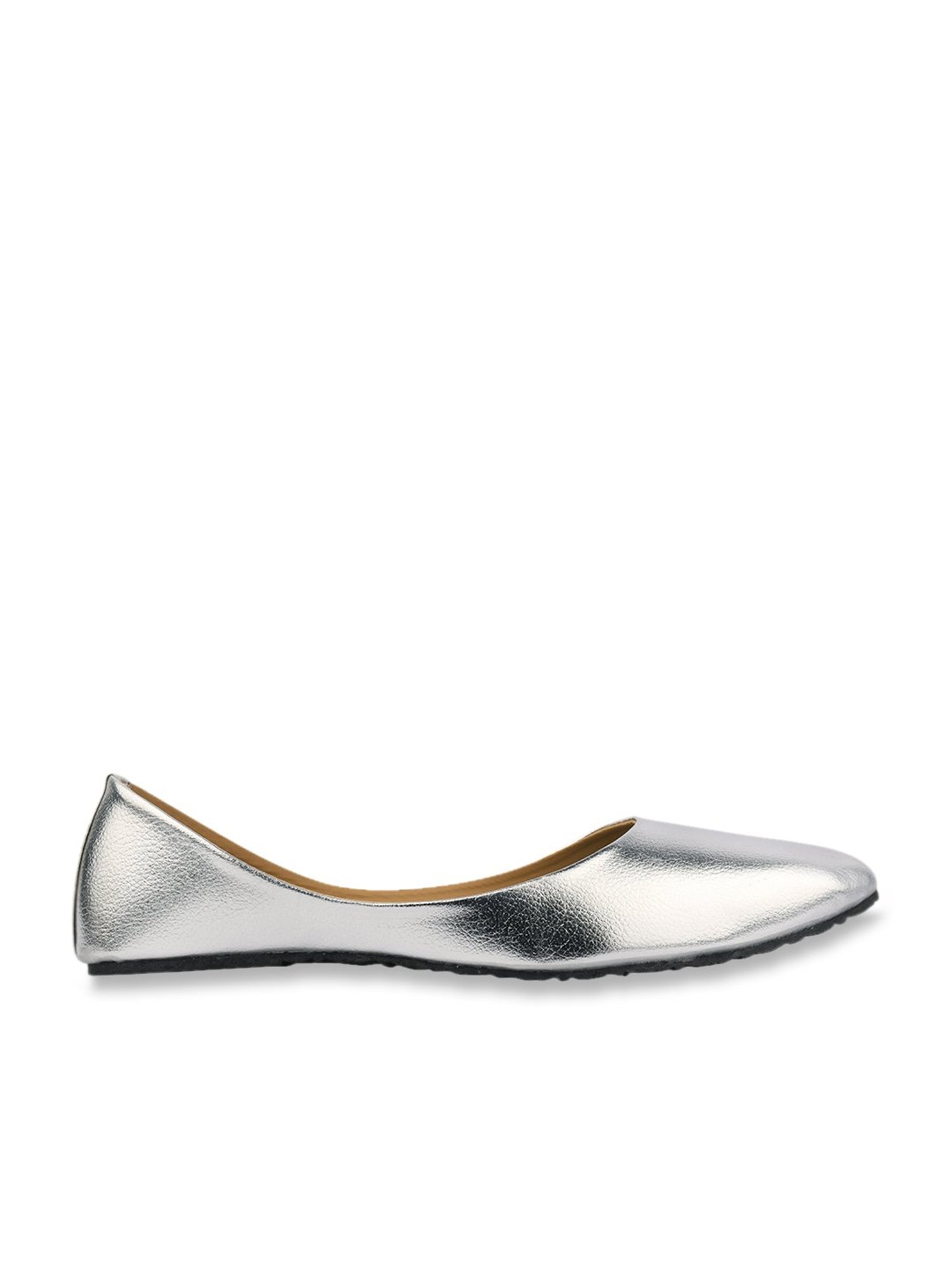 Desi Colour Women's Silver Flat Ballets