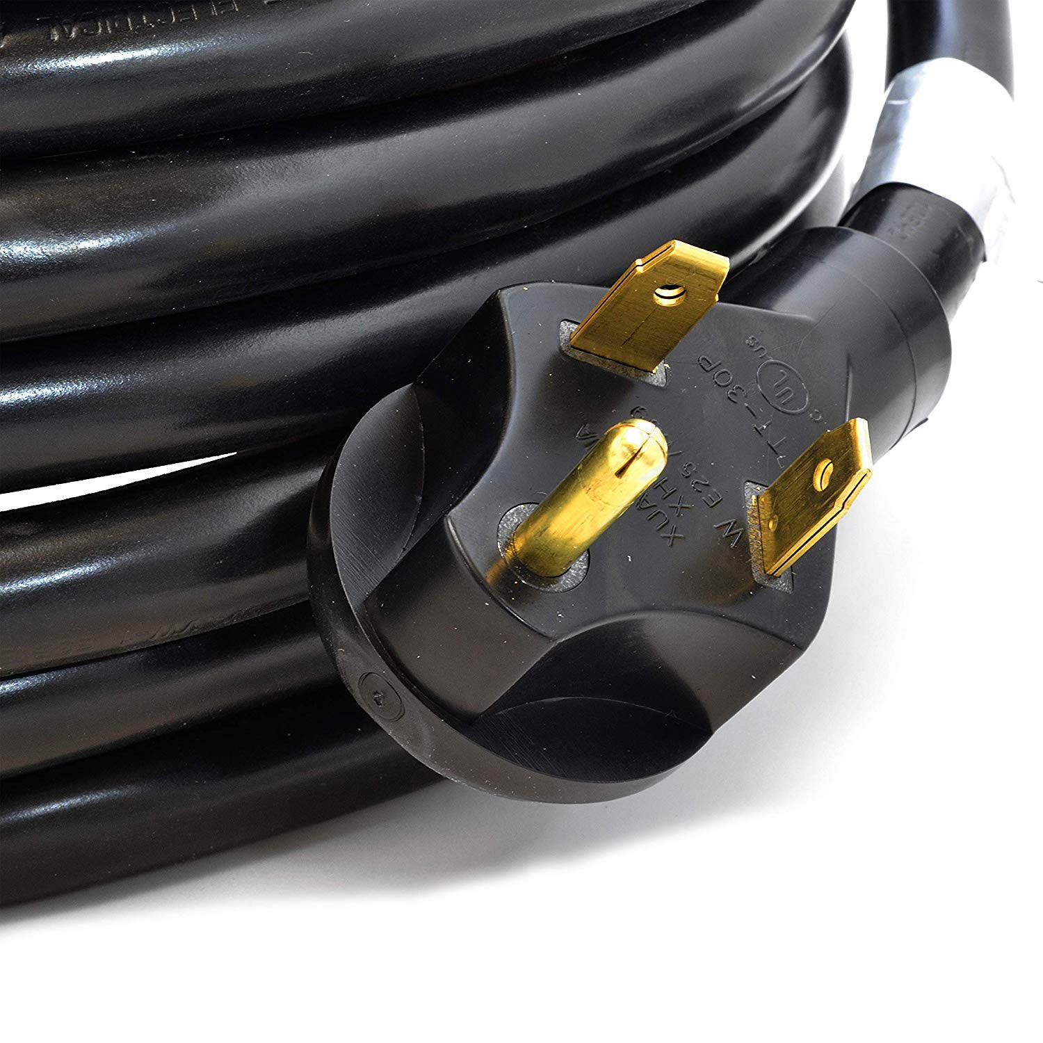 Ceptics RV TT-30 Plug to NEMA 5-20 Extension Power Cord, 30A 125/250V (1.5 Feet)