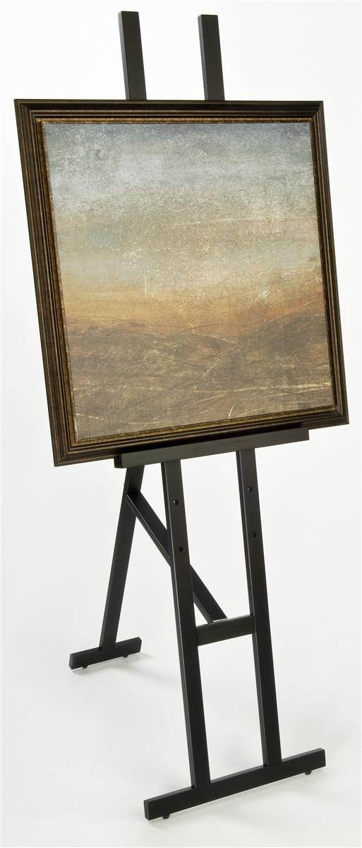 Black Finish Solid Wood Art Easel, Adjustable Tray, Accommodates Artwork Up To 46-Inches High (SVEASELB2)