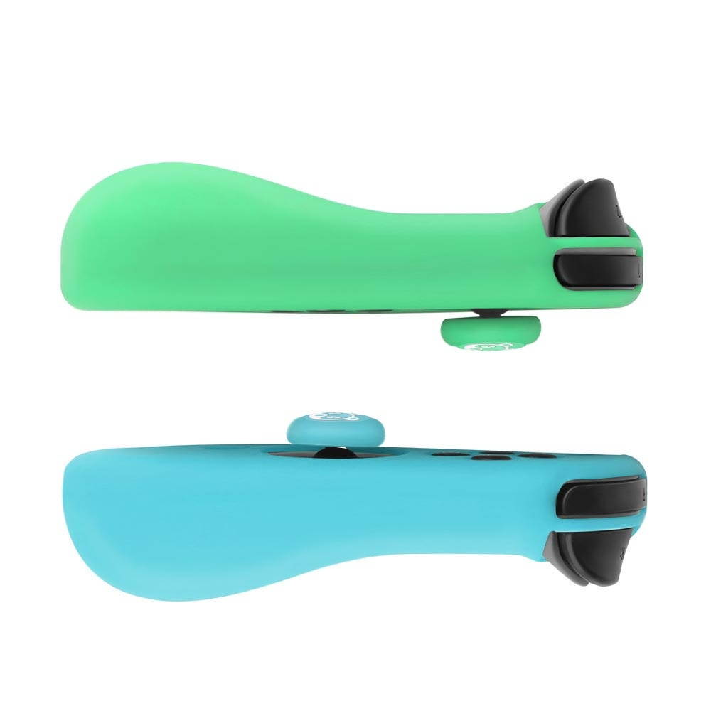 Nintendo Switch Joy-Con Grip Gel Guards with Thumb Grips Caps - Protective Case Covers Anti-Slip Lightweight Animal Crossing Design Joy Con Comfort Grip Controller Skin Accessories (1 Pair Raccoon)