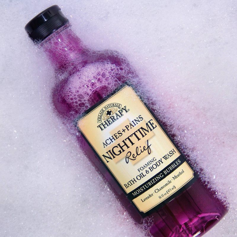 Village Naturals Therapy Restless Nights Relief Foaming Bath Oil and Body Wash - 16 fl oz