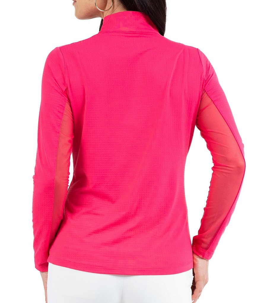 IBKUL Solid Long Sleeve Mock Neck Top