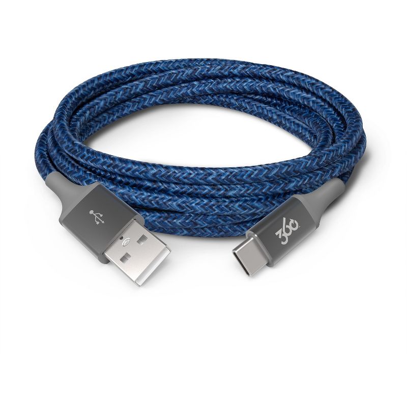 360 Electrical Braided USB C USB A 4 Cable 360654-NV