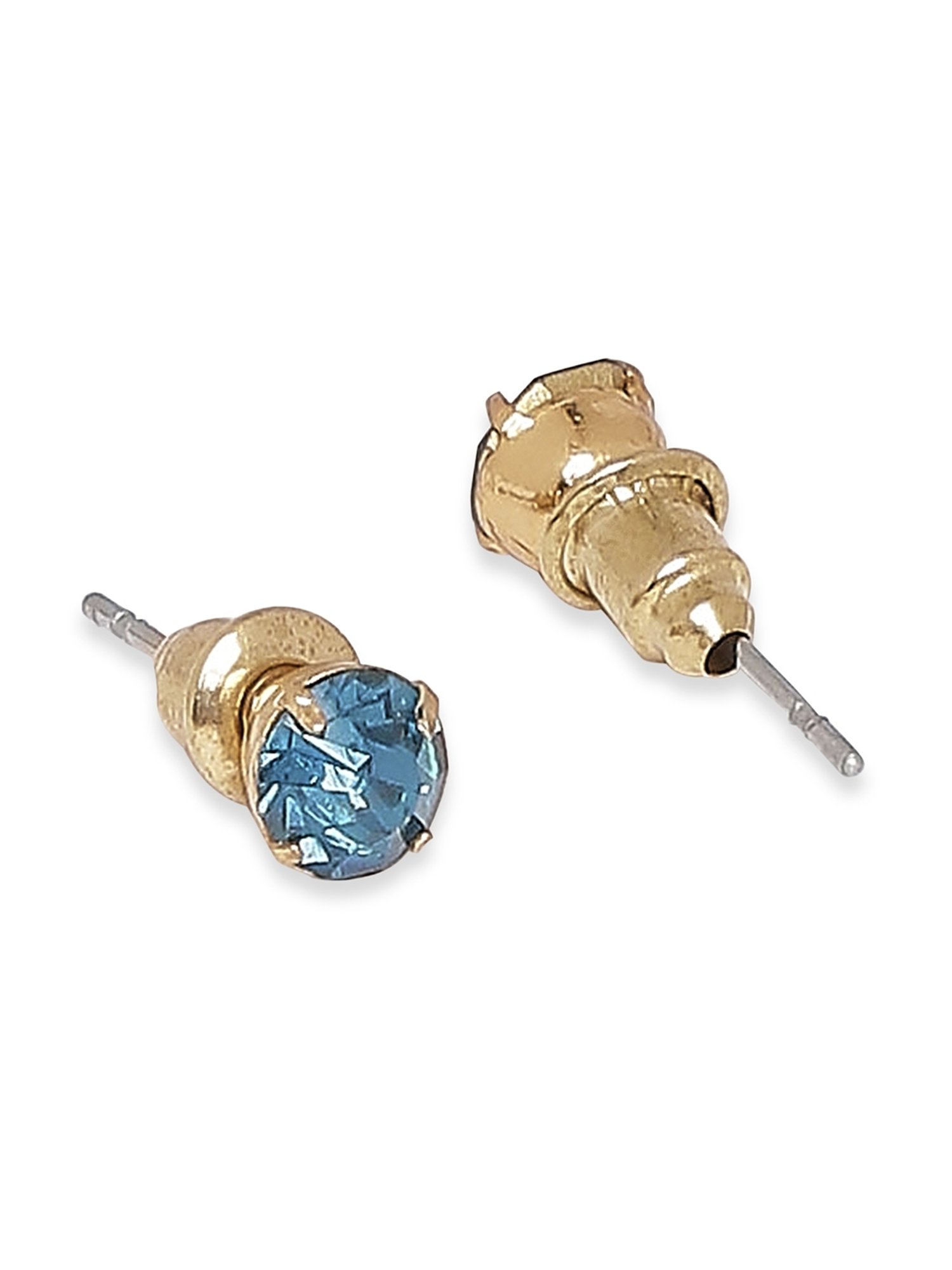 Lilly & Sparkle Gold-Toned Multi Stone Stud Earrings - Set of 16