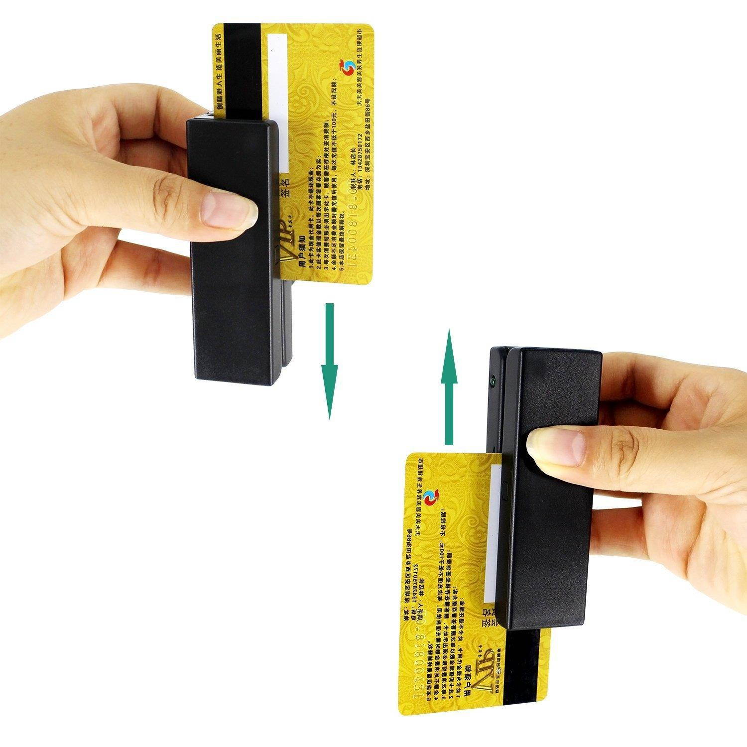 USB Magnetic Stripe Card Reader 3-Track POS Credit Card Reader Swiper MagStripe Swipe Card Reader