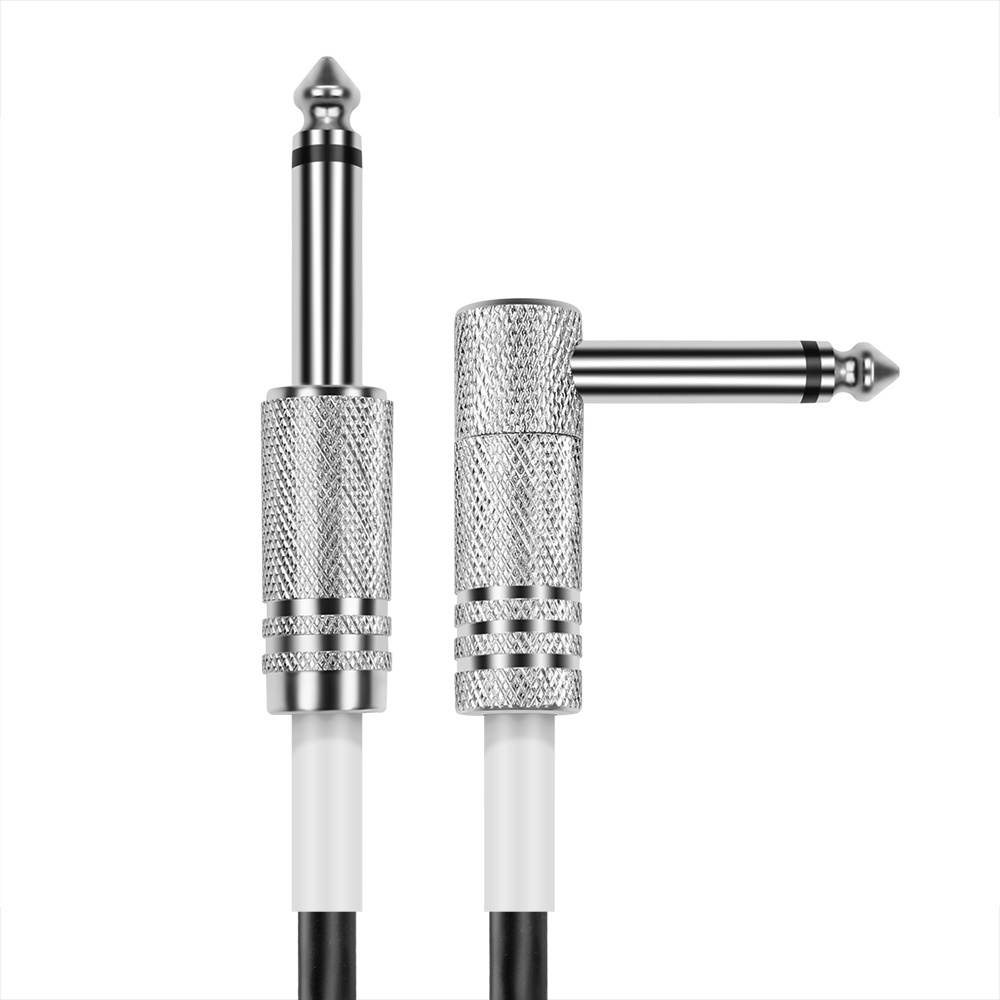 6.35mm Guitar Cable (25FT) - 1/4 Inch TS to 1/4 Inch TS 6.35mm Phono Jack Straight to Right Angle Plug Instrument Wire Cord For Electric Bass Guitar, Amplifier, Musical Instrument Line-level Audio