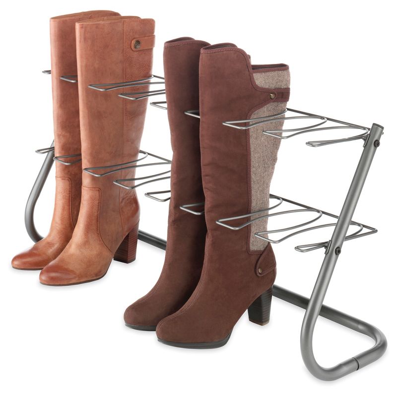 Whitmor 4-Pair Boot Rack Gunmetal