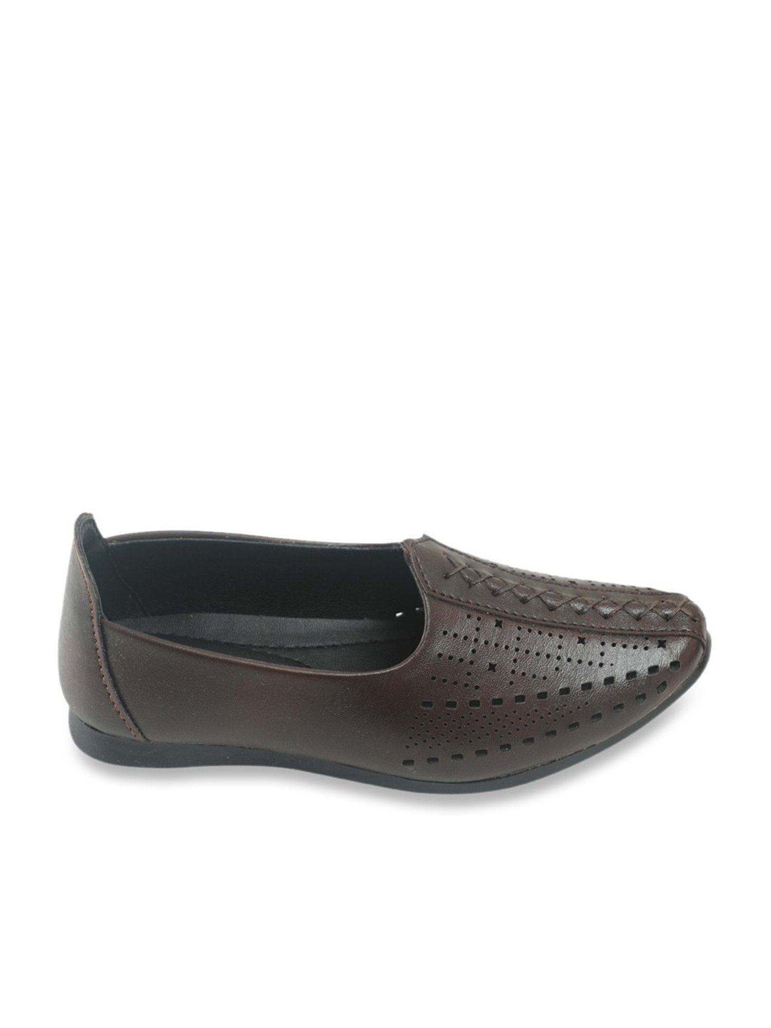 Tiny Bugs Kids Brown Ethnic Shoes