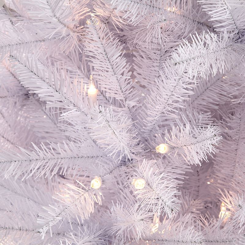 6.5ft Pre-lit Artificial Christmas Tree White Pencil Forest Fir