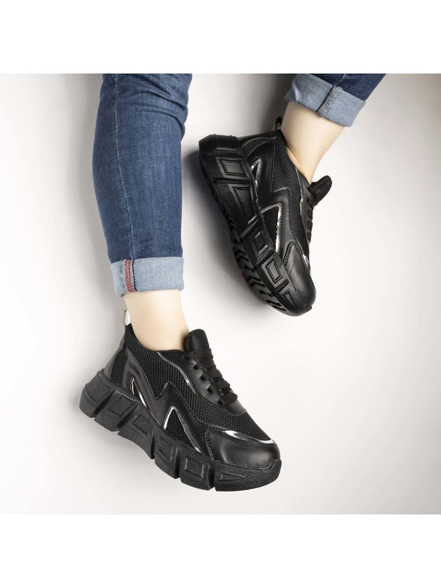 Shoetopia Kids Black Walking Shoes