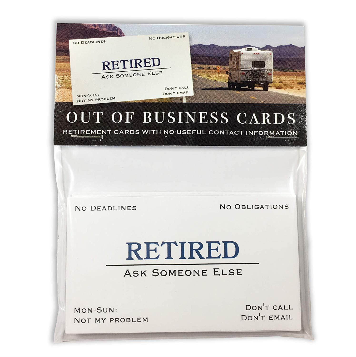 Thingamagift Out of Business Cards - Funny Retirement Gift for Men, Women, Coworkers, Employees, Boss, Friend, Colleague