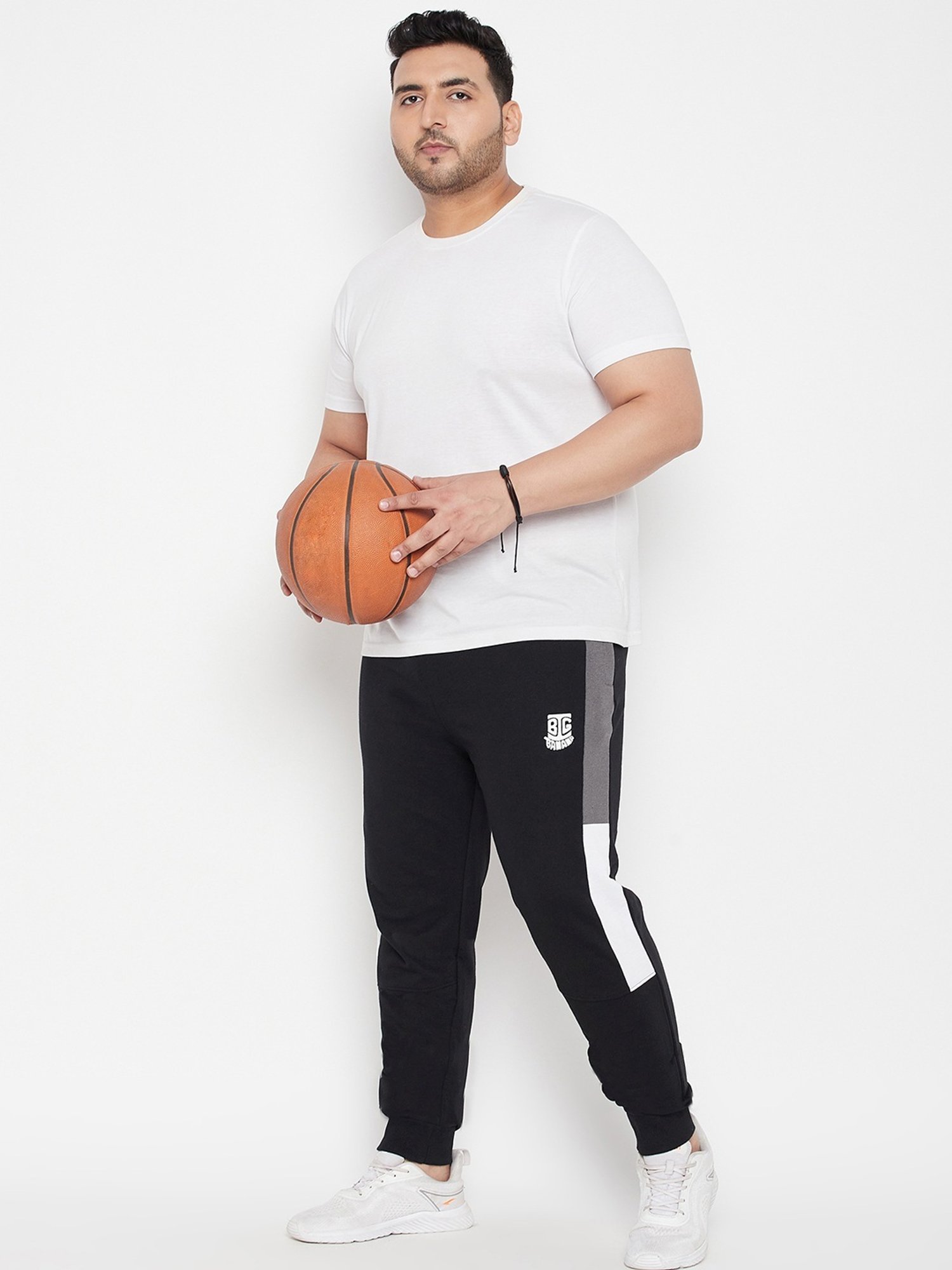 Bigbanana Black Regular Fit Colour Block Joggers