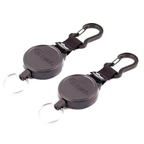 KEY-BAK #6C Mid-Size Retractable Reel with 36 Inch (91.4 cm) Polyester Cord, Polycarbonate Case, Polycarbonate and Steel Carabiner, Split Ring (2 Pack)