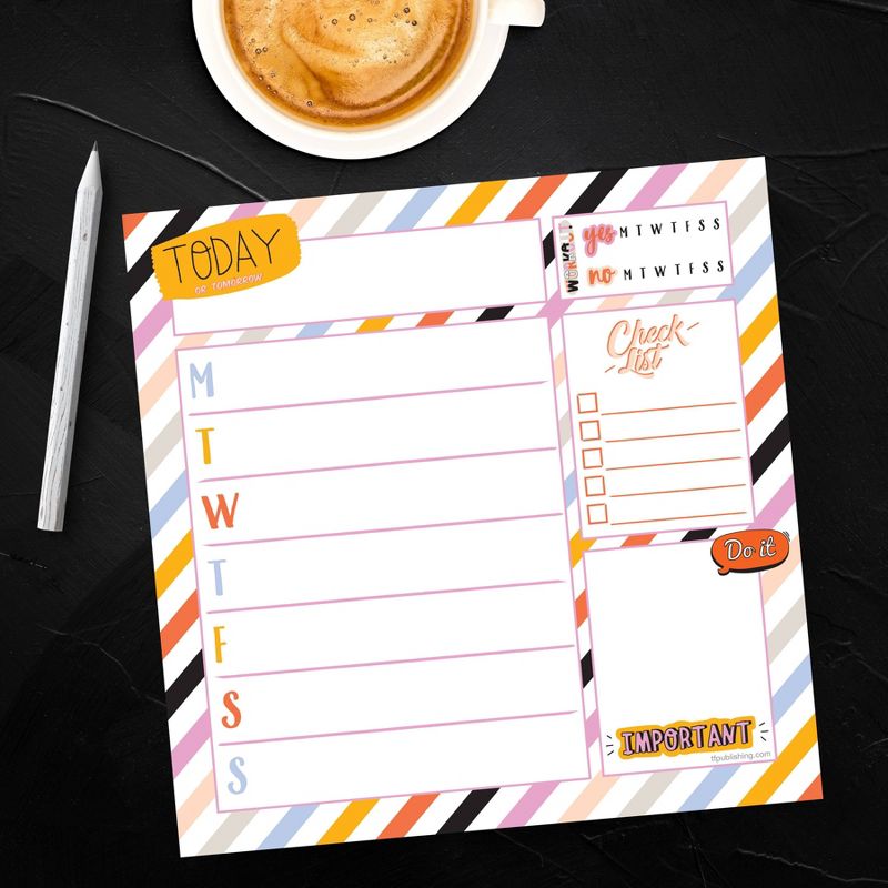 Undated Square Super Stripe Weekly Schedule Pad - The Time Factory
