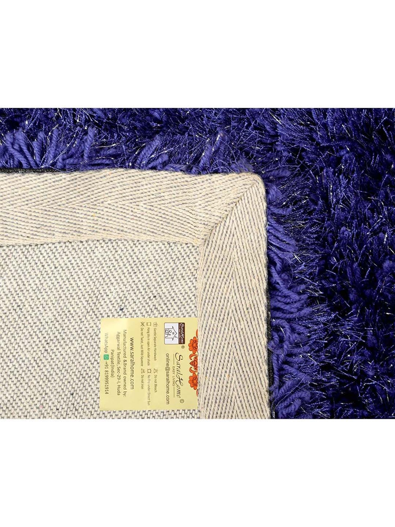 Saral Home Modern Blue Polyester Carpet - Set of 1