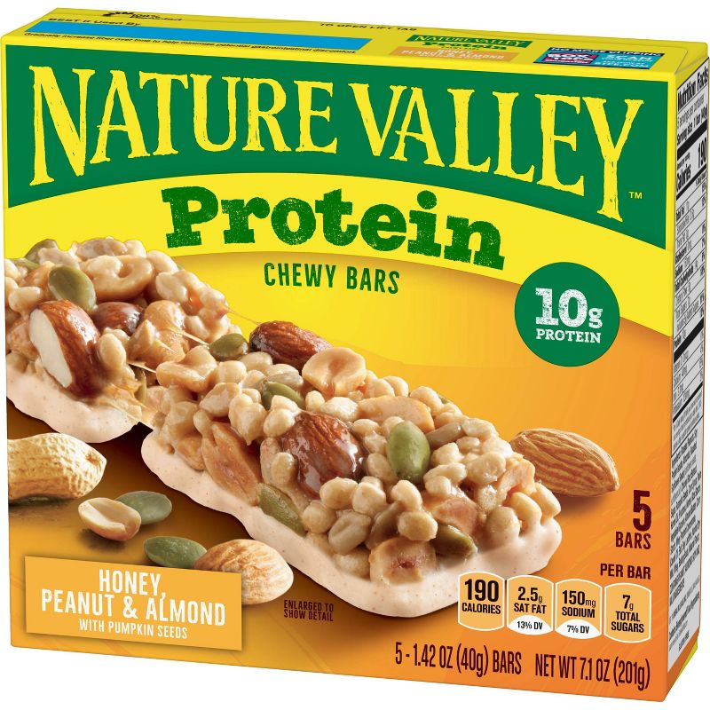 Nature Valley Honey, Peanut & Almond Protein Nut Bars 5ct / 1.42oz