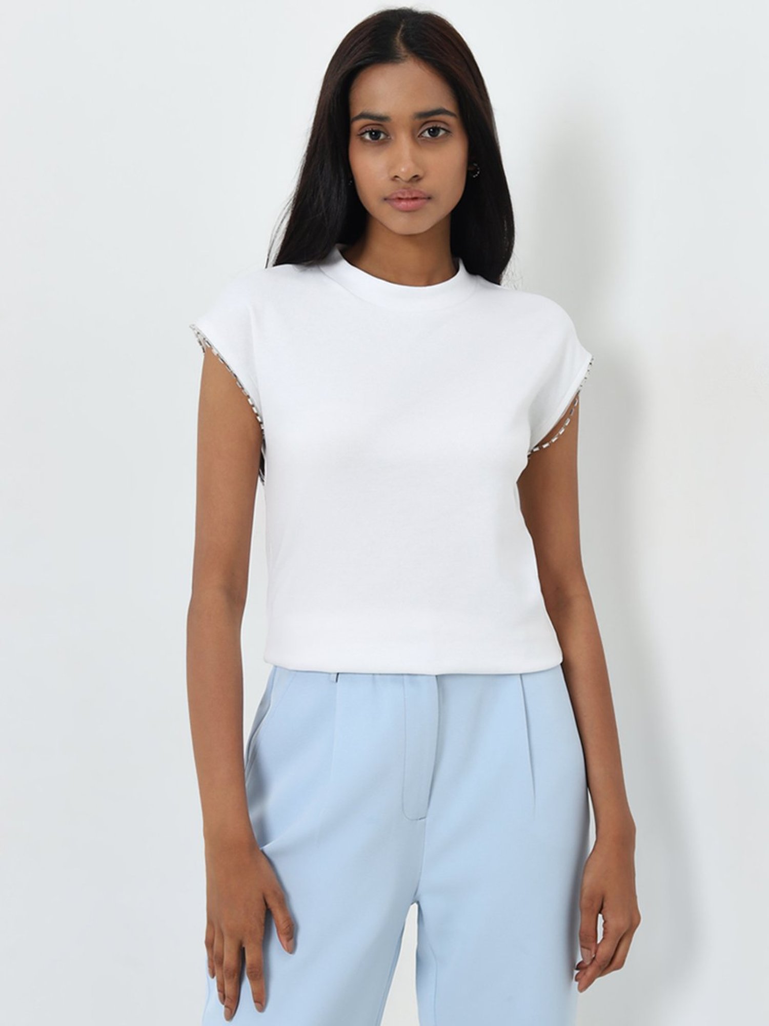 Wardrobe by Westside White Embellished Top