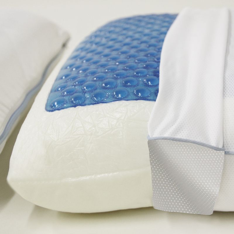 Standard Reversible Cool Gel and Memory Foam Pillow White - Jubilee Mattress