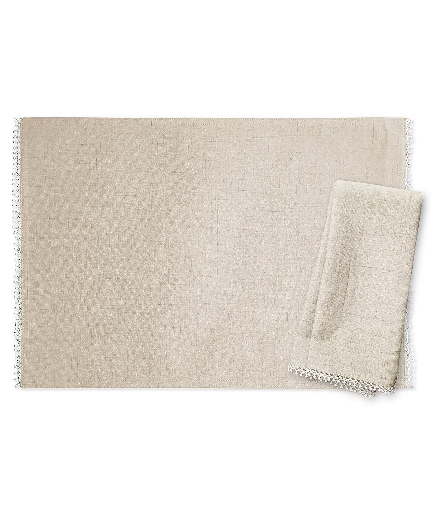 Mud Pie Blue Indigo Printed Chambray Napkins, Set of 4