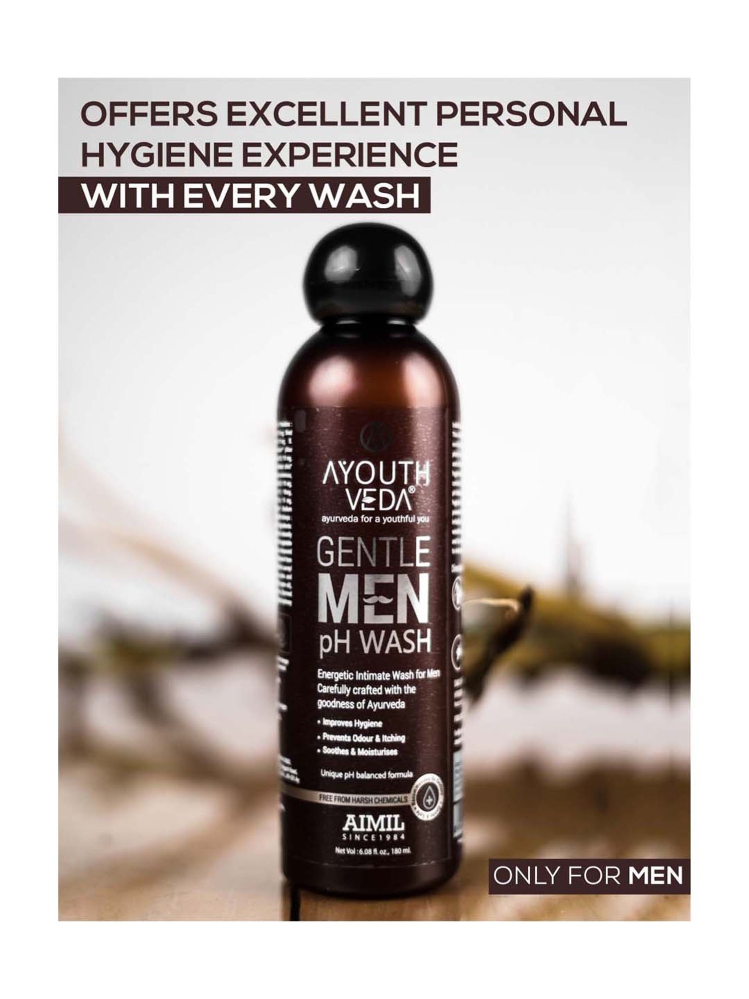 AyouthVeda Gentlemen Ph Wash - 180 ml