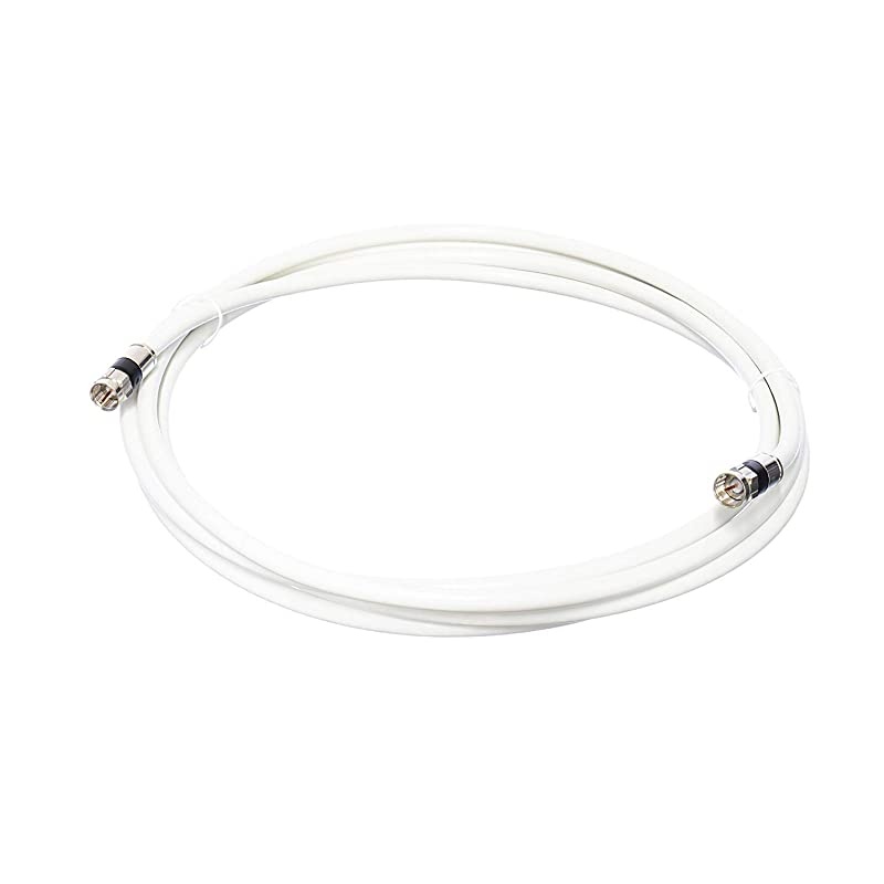 Feet White RG6 Coaxial Cable Coax Cable Made in The USA with Connectors F81 RF Digital Coax AV CableTV Antenna and Satellite CL2 Rated Foot