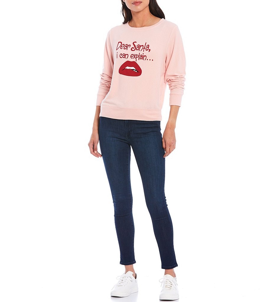 WILDFOX Dear Santa I Can Explain Long Sleeve Christmas Pullover