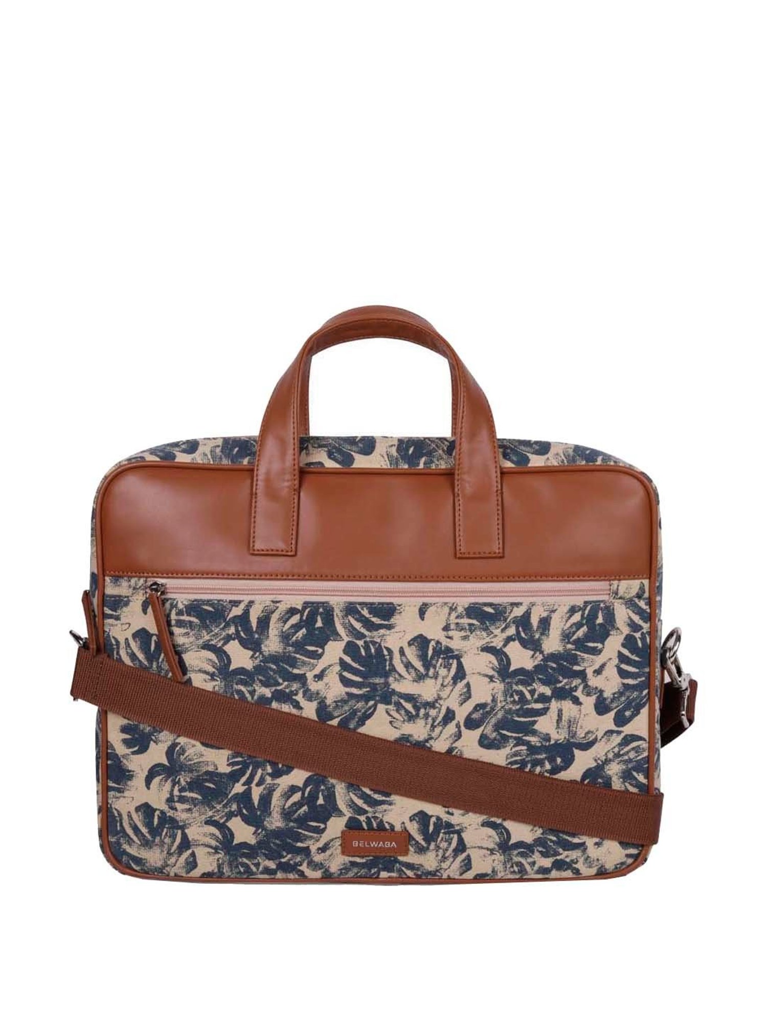 BELWABA Beige Canvas Medium Messenger Bag