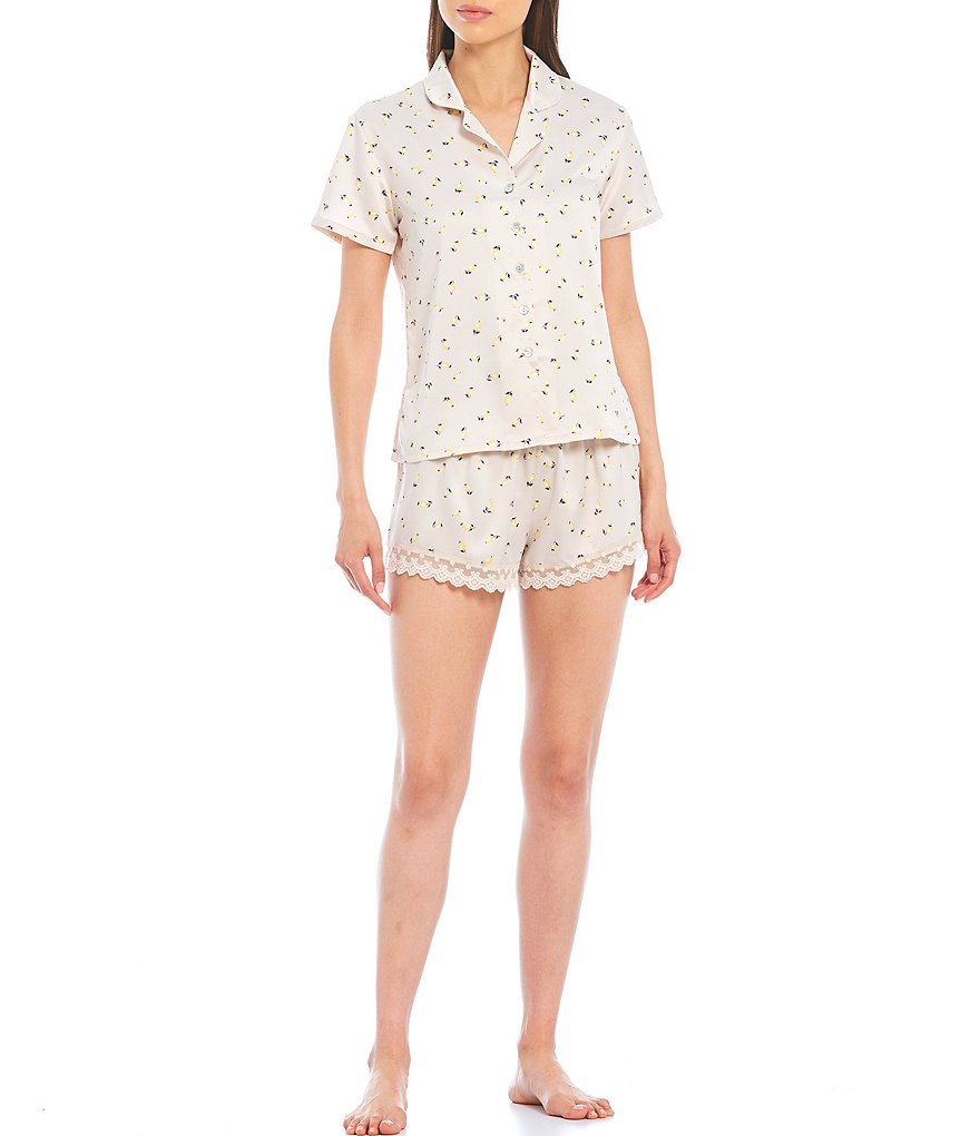 Flora Nikrooz Katrina Print Charmeuse Shorty Coordinating Pajama Set