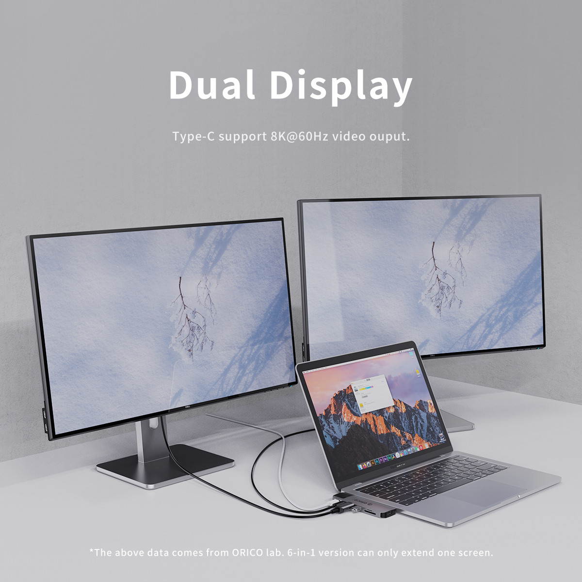 ORICO USB C Hub, 5-in-1 Type-C to HDMI Adapter With 100W Power Delivery Type C Charging Port, 3 USB 3.0 Ports Adapter Compatible for MacBook and Other USB C Laptops