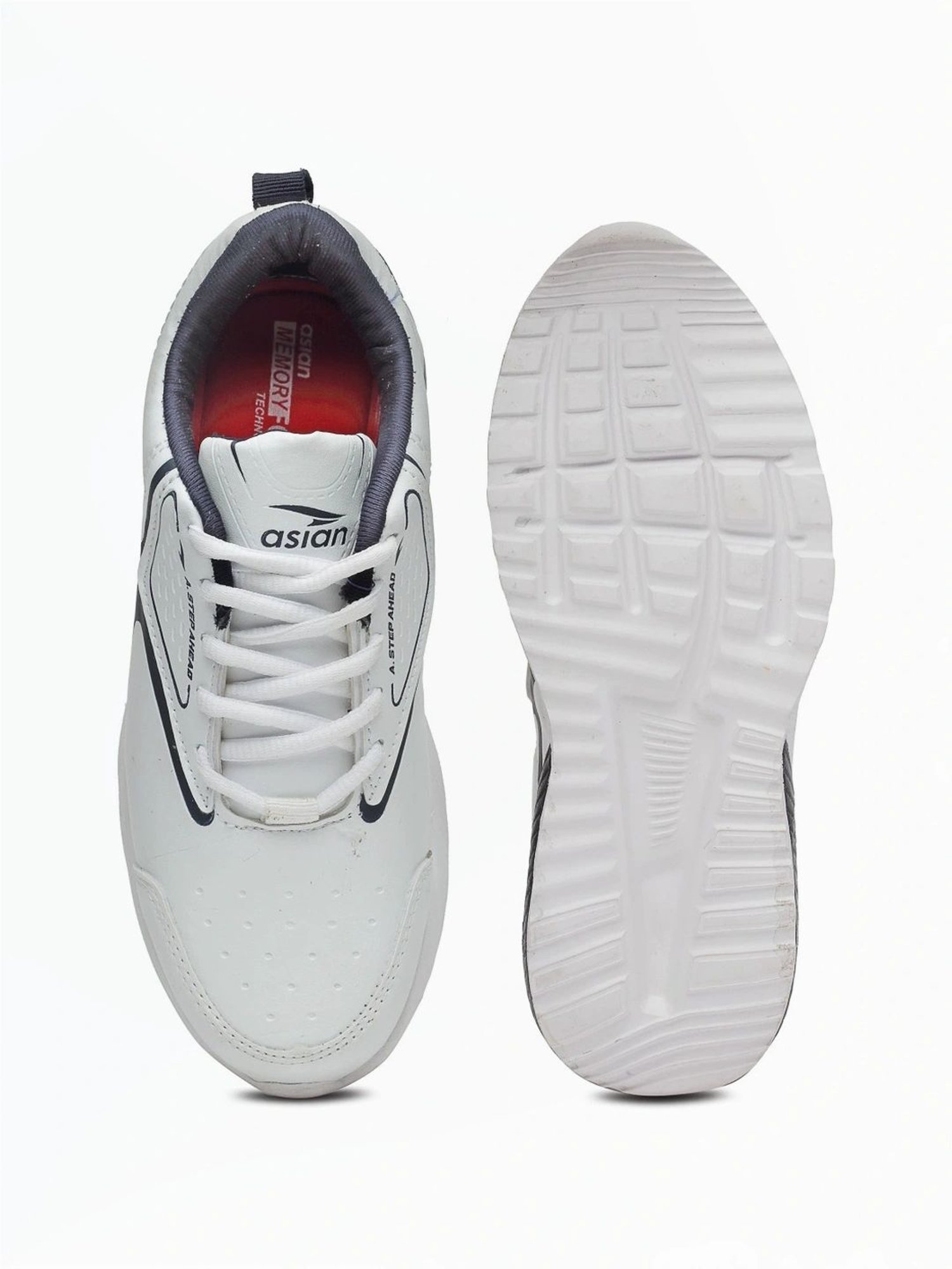 Asian Kids White Running Shoes