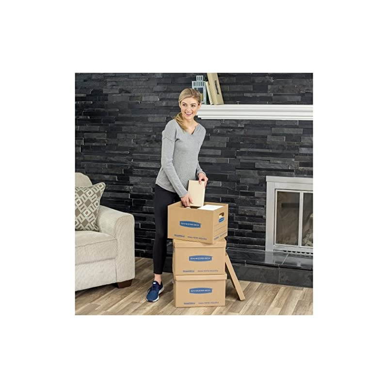 SmoothMove Classic Moving Kit Boxes, Tape-Free Assembly, Easy Carry Handles,)20 Small 5 Medium 5 Large, 30 Pack (7716501 , Brown