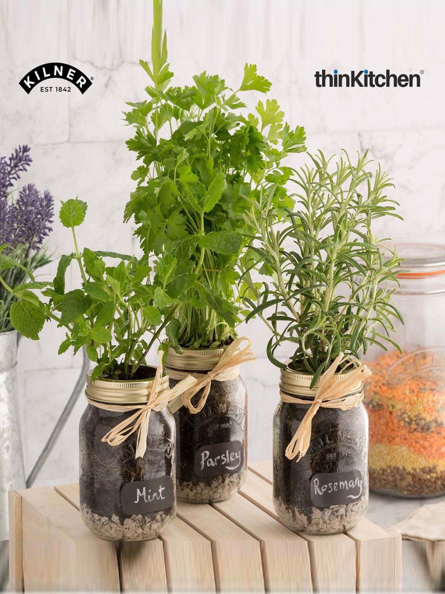 Kilner Transparent Glass Preserve Jars (1 L) - Set of 6