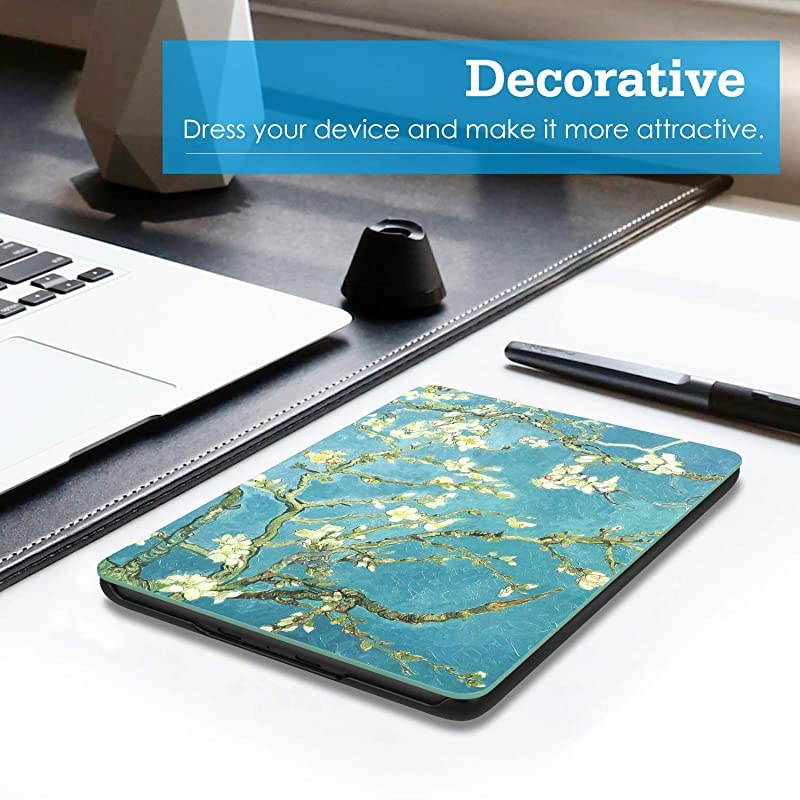 Case Compatible with AllNew K i n d l e 10th Generation 2019 Releases Light Thin Shell Tablet Screen Protector Smart Cover and Case with Auto SleepWake for EReader 2019 Almond Blossom