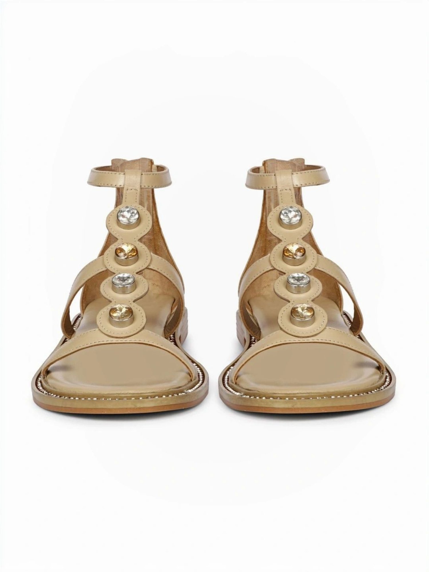 Saint G Women's Grey Ankle Strap Sandals