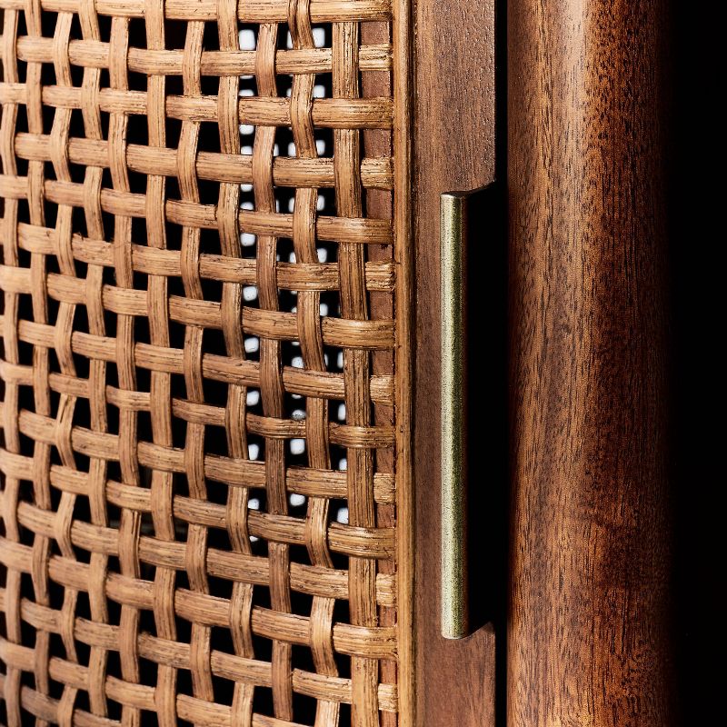 Portola Hills Caned Door Console with Shelves Walnut - Threshold™ designed with Studio McGee