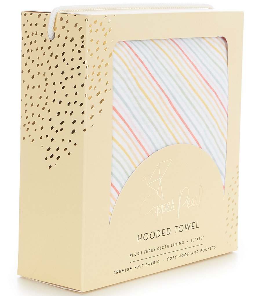 Copper Pearl Baby Girls Raine Stripe Hooded Towel