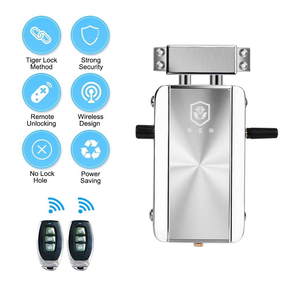 Intelligent Door Lock Kit Smart Wireless Remote Control Keyless Entry Electronic Lock Anti-theft Deadbolt Access Control System for Home Hotel Apartment