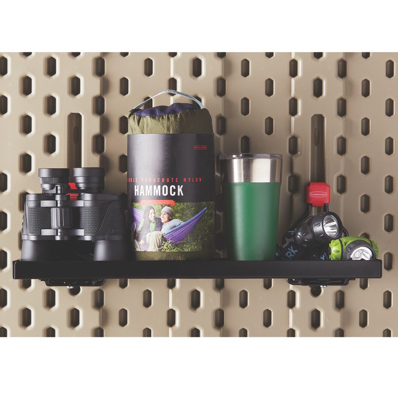 Rubbermaid Shed Shelf, Wire Basket & 50 Lbs Capacity 34" Tool Rack (2 of Each)