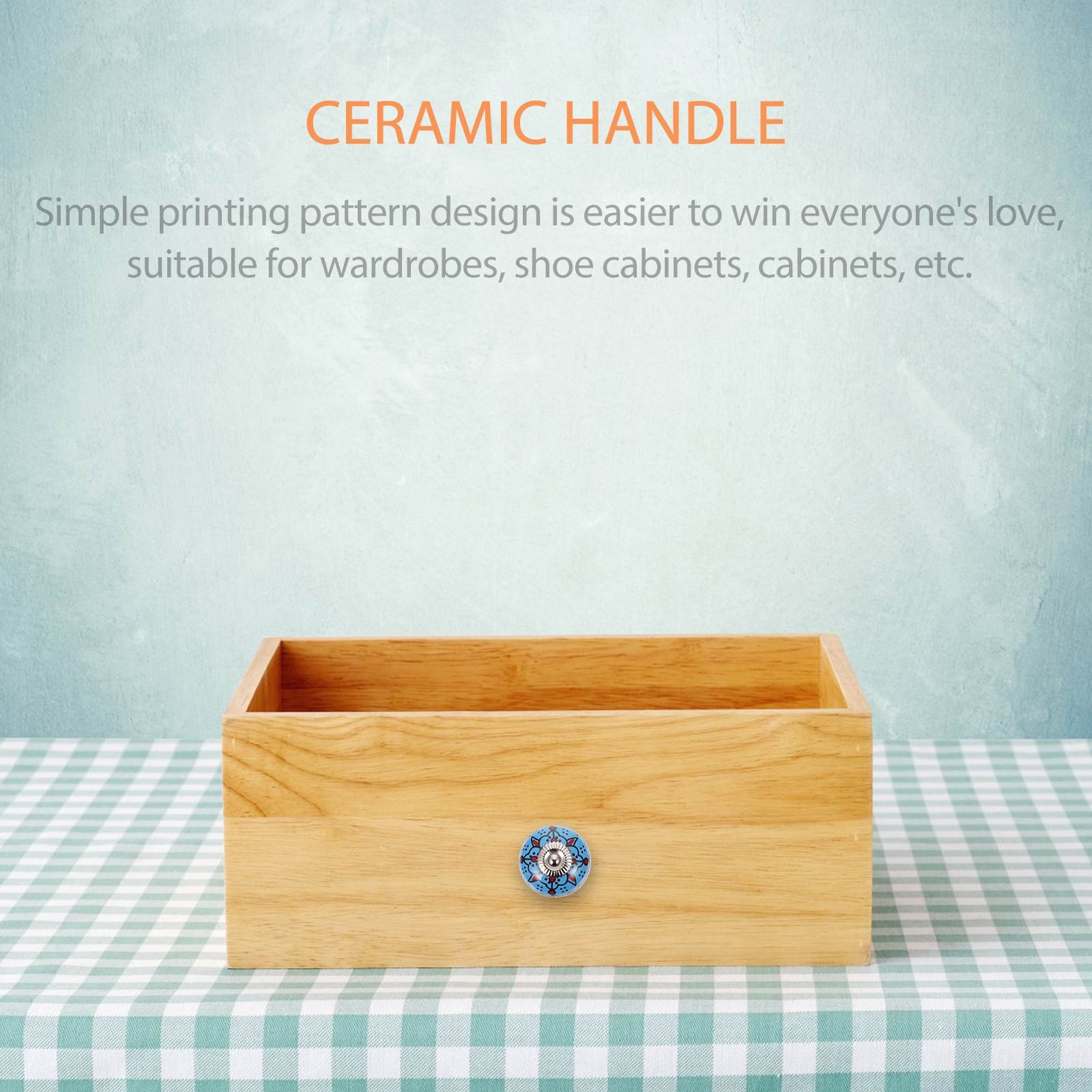 12pcs Round Ceramic Doorknobs Simple Round Cabinet Handle Drawer Knob for Furniture Dorm