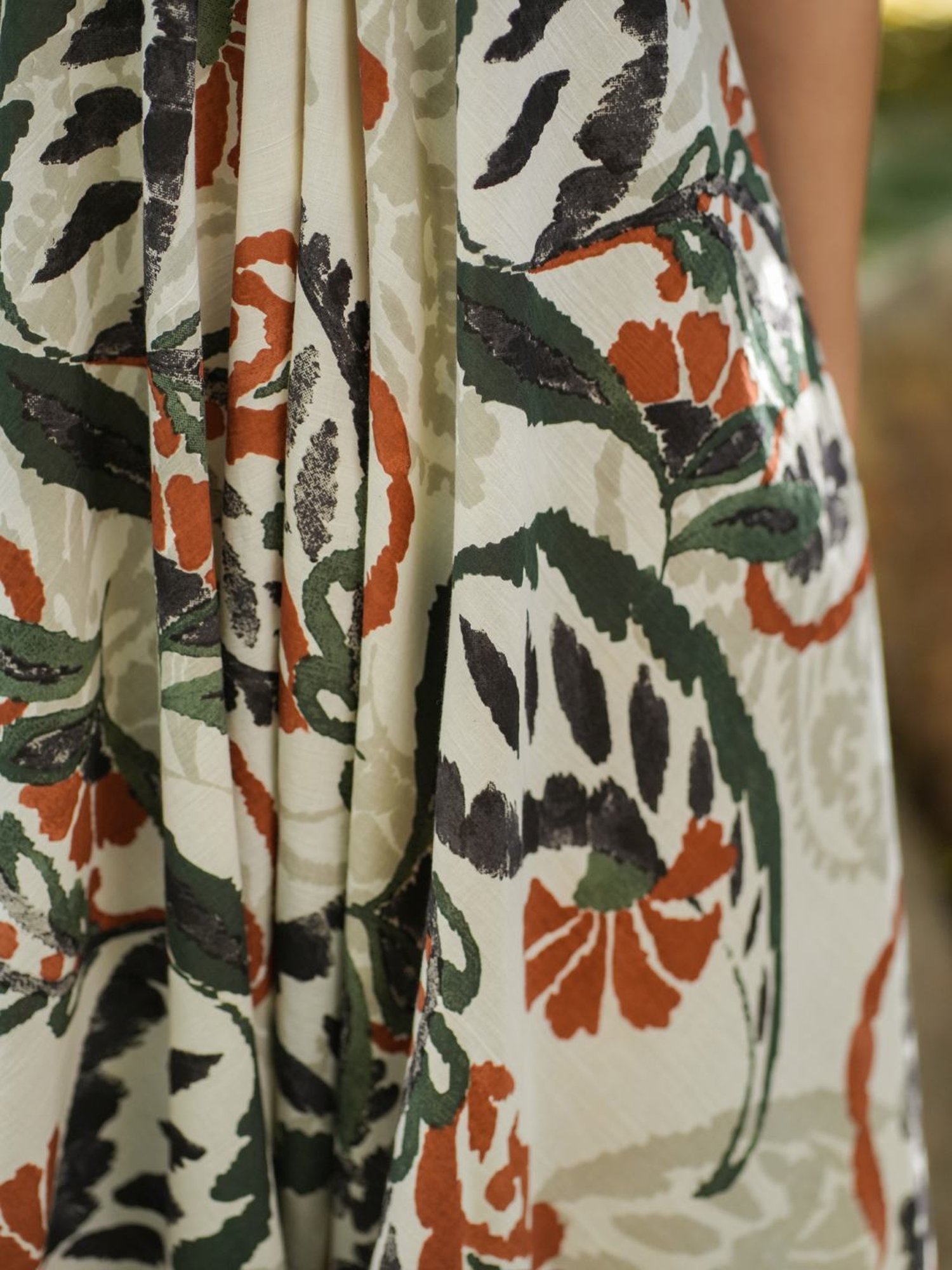 Rain and Rainbow Off-White Cotton Printed A-Line dress Jumpsuit