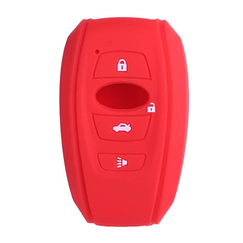 2Pcs  Sillicone key fob Skin key Cover Remote Case Protector Shell for 2016 2017 Subaru Forester Sti 2017 Outback 20142017 BRZ 2015 2016 XV Crosstrek Impreza 2016 WRX smart remote red blue