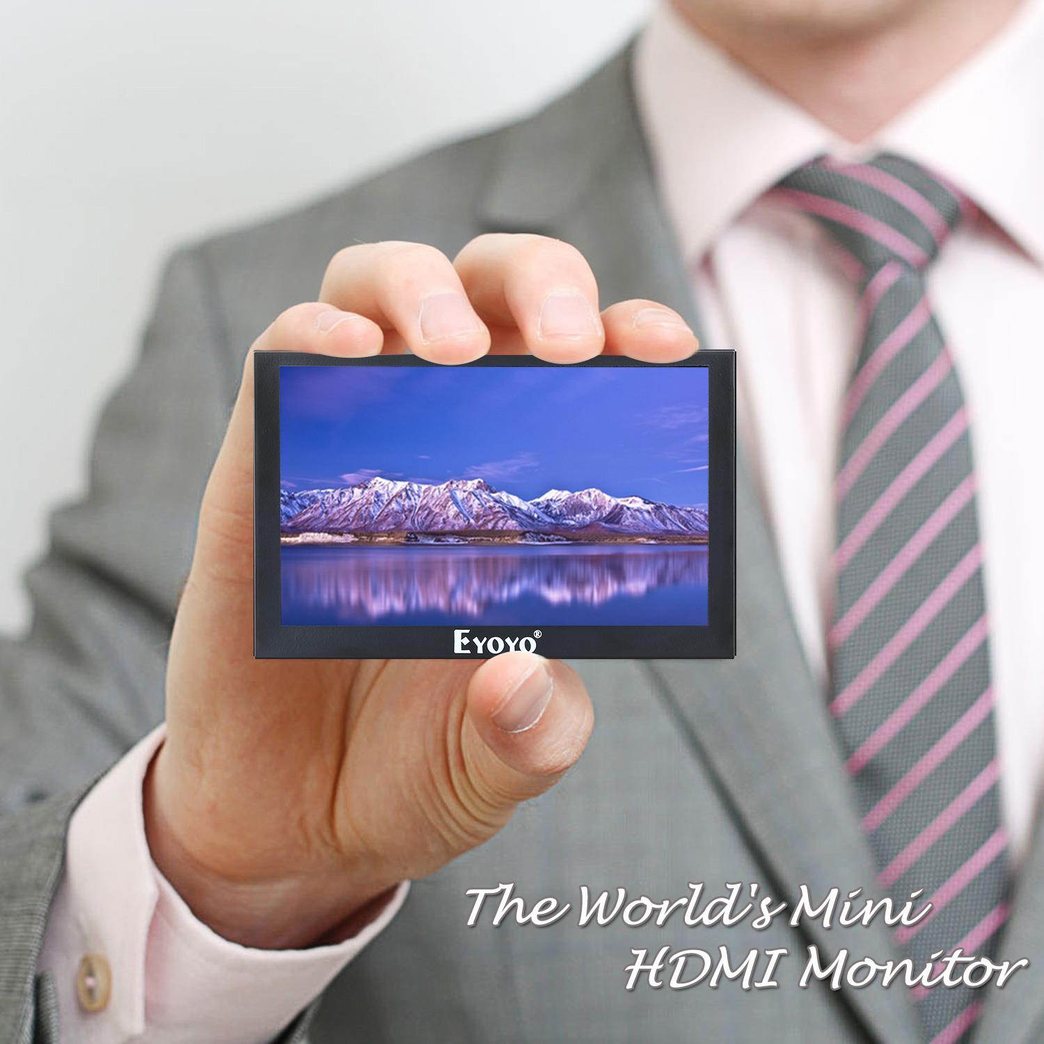 Eyoyo 5" Mini HDMI Monitor 800x480 Car Rear View TFT LCD Screen Display with BNC/VGA/AV/HDMI Input