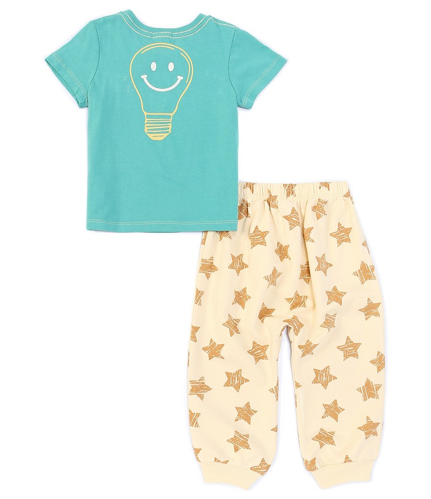 Peek Baby Boys 3-24 Months Short-Sleeve Becoming Brilliant Tee & Star-Print Jogger Pants Set