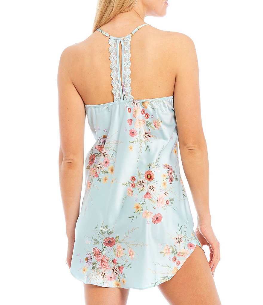 Flora Nikrooz Jolene Floral Printed Charmeuse Chemise