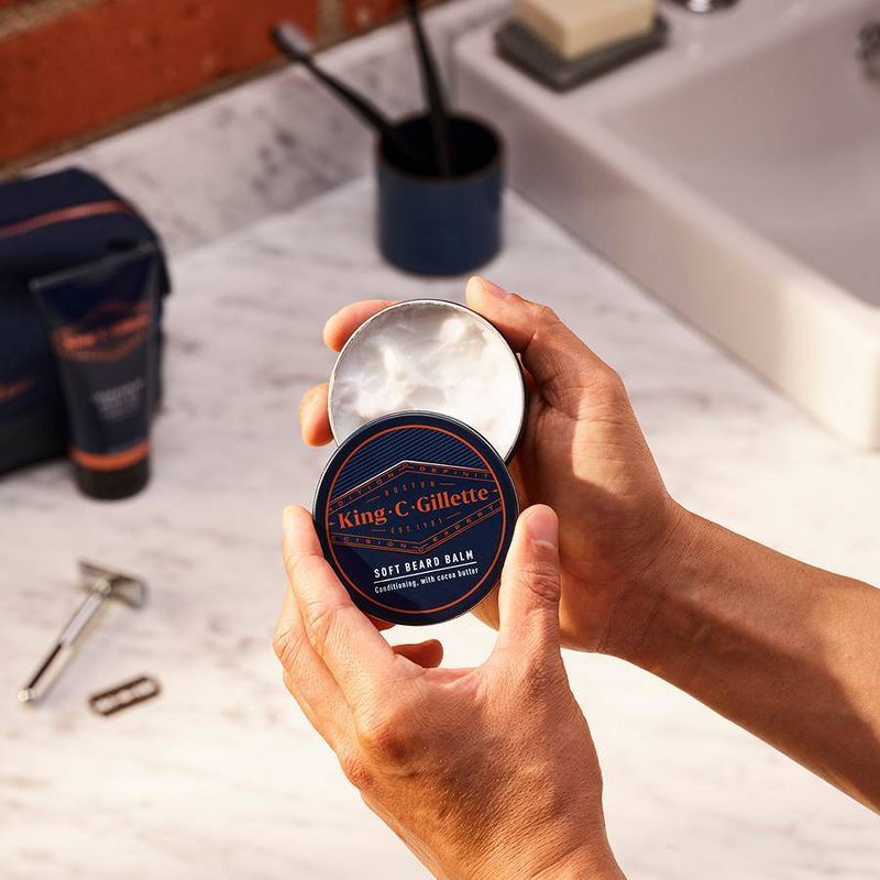 King C. Gillette Men's Soft Beard Balm with Cocoa Butter - 3.4oz