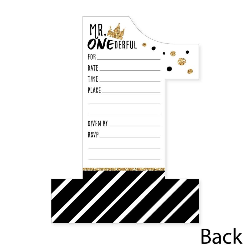 Big Dot of Happiness Adult 70th Birthday - Gold - Shaped Fill-In Invitations - Birthday Party Invitation Cards with Envelopes - Set of 12