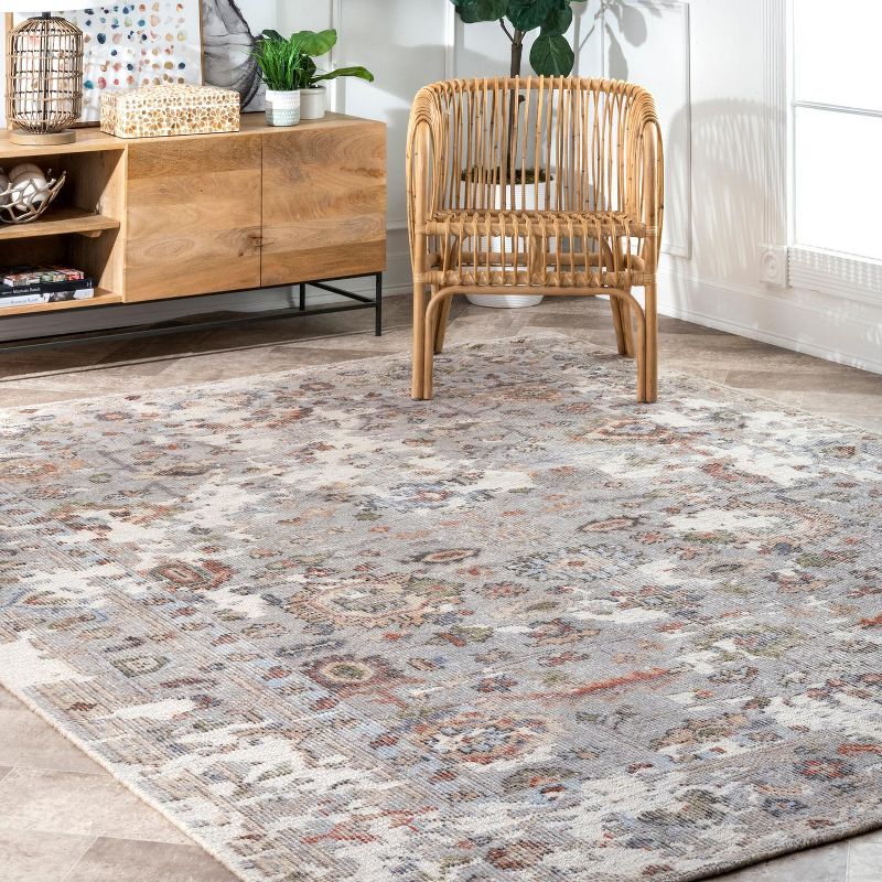 6'x9' Rectangle Hand Made Knotted Medallion Area Rug Multicolored - nuLOOM