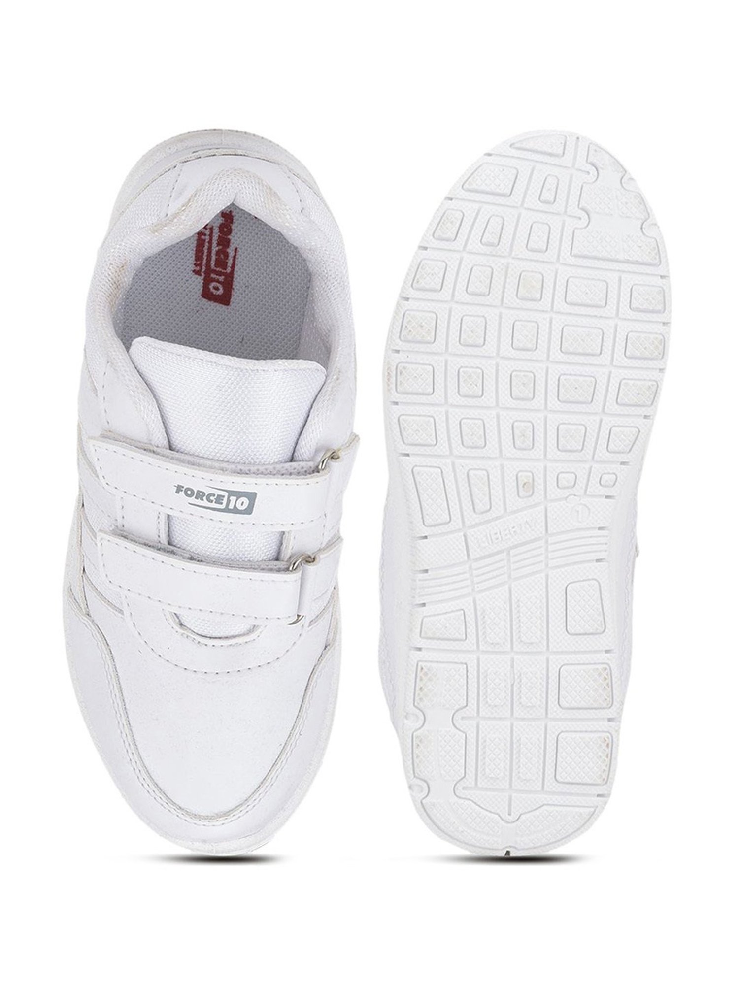Force 10 GOLA-03 by Liberty Kids White Velcro Shoes