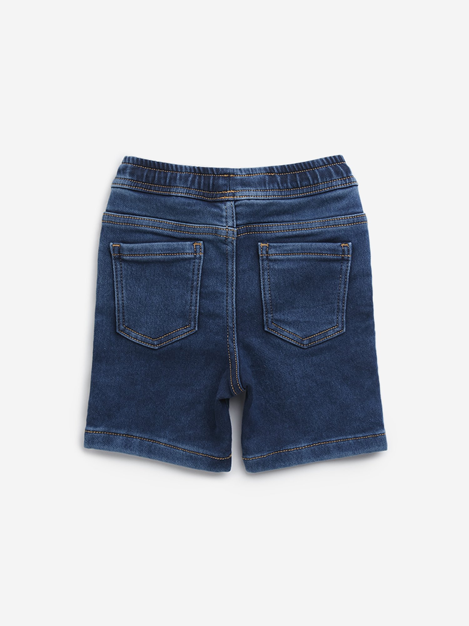 HOP Kids by Westside Dark Blue Mid-Rise Denim Shorts