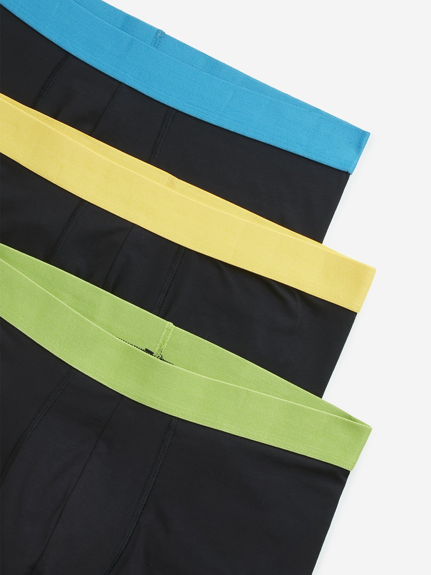 WES Lounge by Westside Black Solid Cotton Blend Trunks - Pack of 3